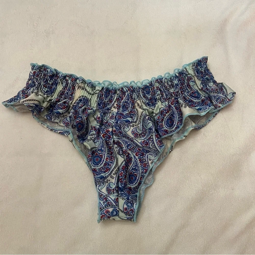 New! Frankie's Bikinis Pippa Shine Bikini Brief paisley thong 1076
